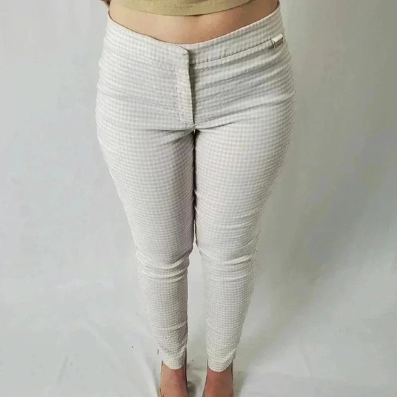 Calvin Klein Gingham Plaid Print Straight Leg Pants - 6 - Picture 8 of 10